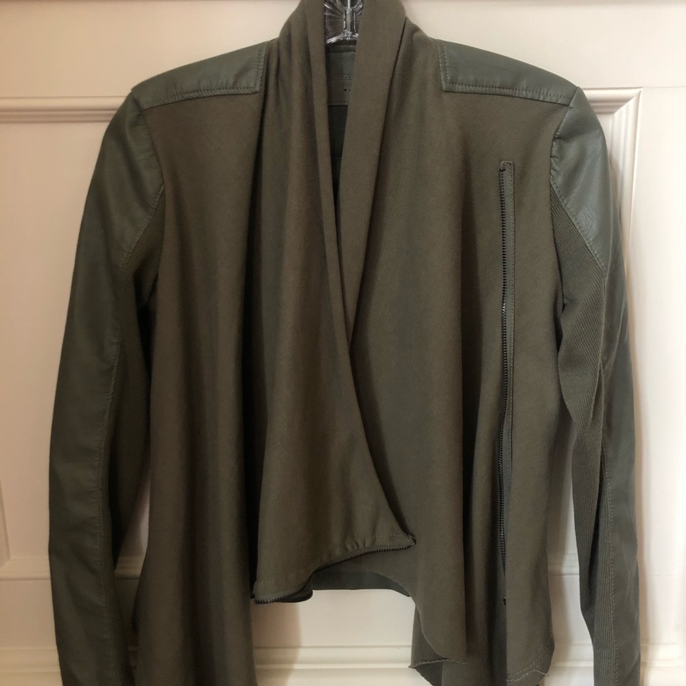 Green faux leather jacket